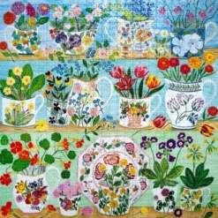 Puslespill 1000 brikker - Blomstrete skap