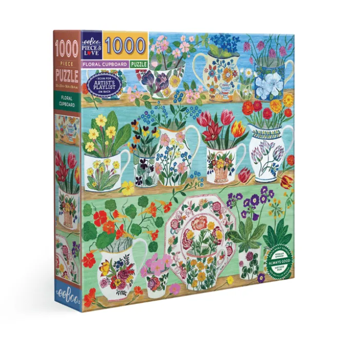 Puslespill 1000 brikker - Blomstrete skap