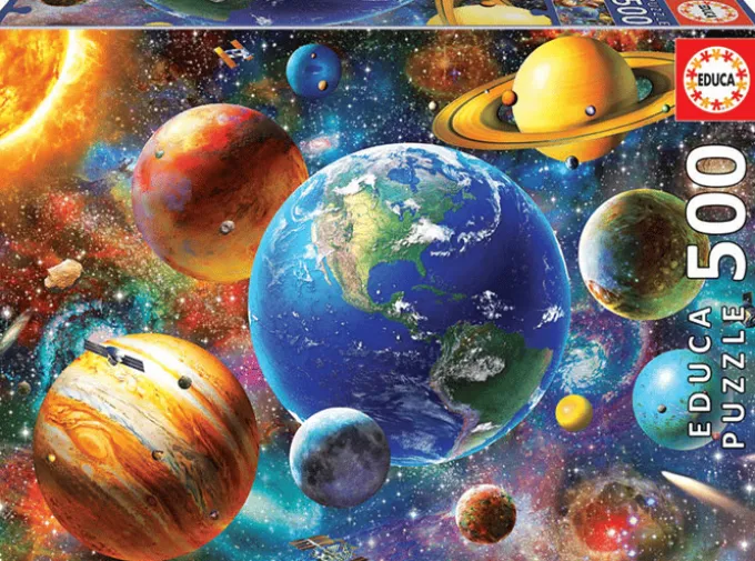 Puslespill m. 500 brikker - Solsystemet