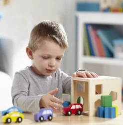 Puttekasse med geometriske klosser