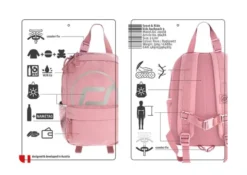 Ryggsekk med reflekser, 9 l. - Rose