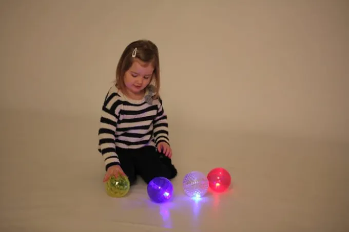 Sanseballer m. LED lys, 4 stk