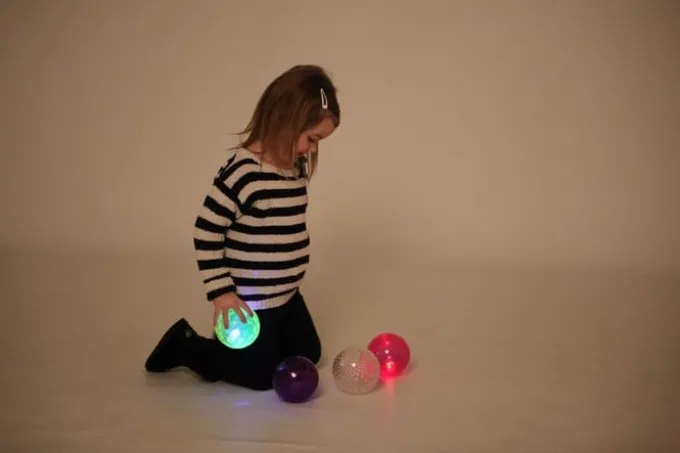 Sanseballer m. LED lys, 4 stk