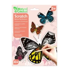 Scratch klistremerker - Sommerfugler, 4 stk.