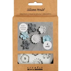 Silikonform - Blomstermiks, 6 motiver