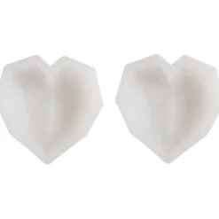 Silikonform - Fasetthjerte, 2 stk.