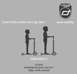 Sparkesykkel - Highwaykick 3 m. LED, Peach