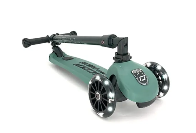 Sparkesykkel - Highwaykick 3 m. LED, Forest