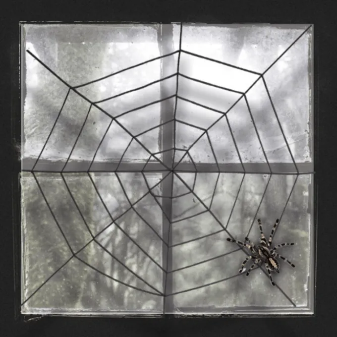 Svart spindelvev Ø150 cm