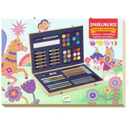 Tegne- og malekoffert - Glitter, 60 deler