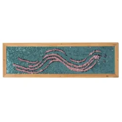 Veggpanel m. pailletter - Aqua/Pink, 1 stk